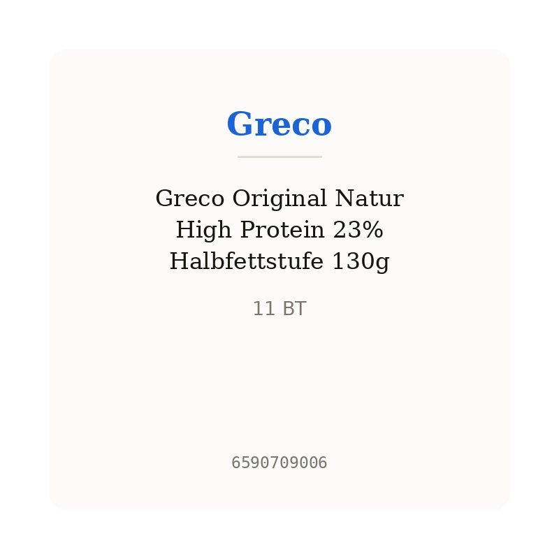Greco Original Natur High Protein 23% Halbfettstufe 130g