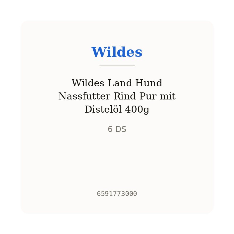 Wildes Land Hund Nassfutter Rind Pur mit Distelöl 400g