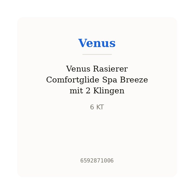 Venus Rasierer Comfortglide Spa Breeze mit 2 Klingen
