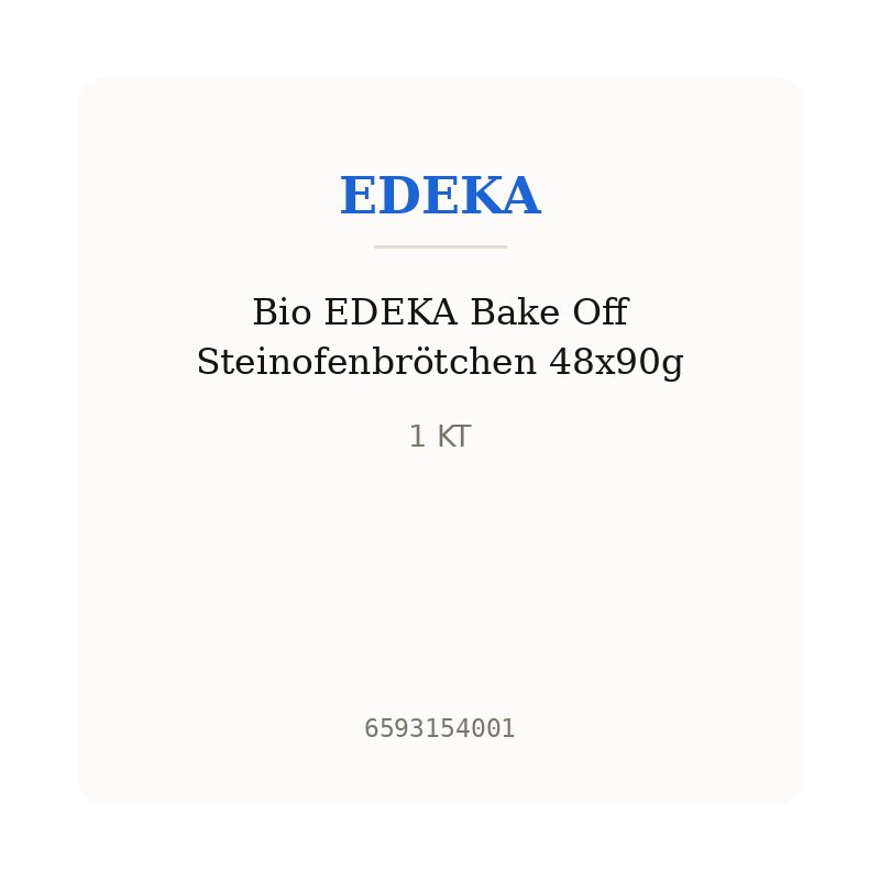 Bio EDEKA Bake Off Steinofenbrötchen 48x90g