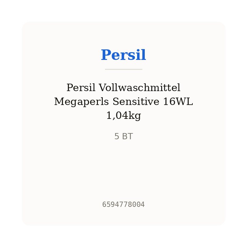Persil Vollwaschmittel Megaperls Sensitive 16WL 1,04kg