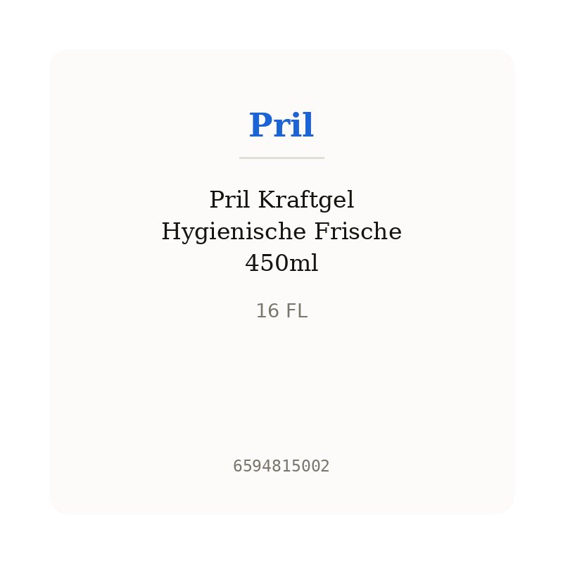 Pril Kraftgel Hygienische Frische 450ml