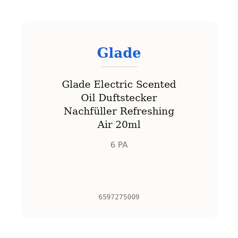 Glade Electric Scented Oil Duftstecker Nachfüller Refreshing Air 20ml