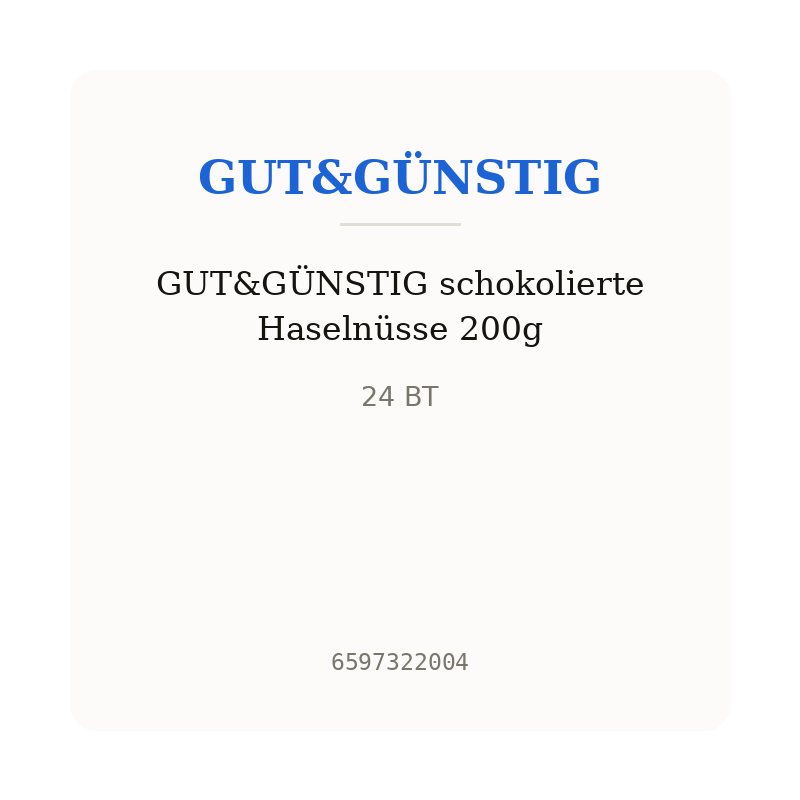 GUT&GÜNSTIG schokolierte Haselnüsse 200g