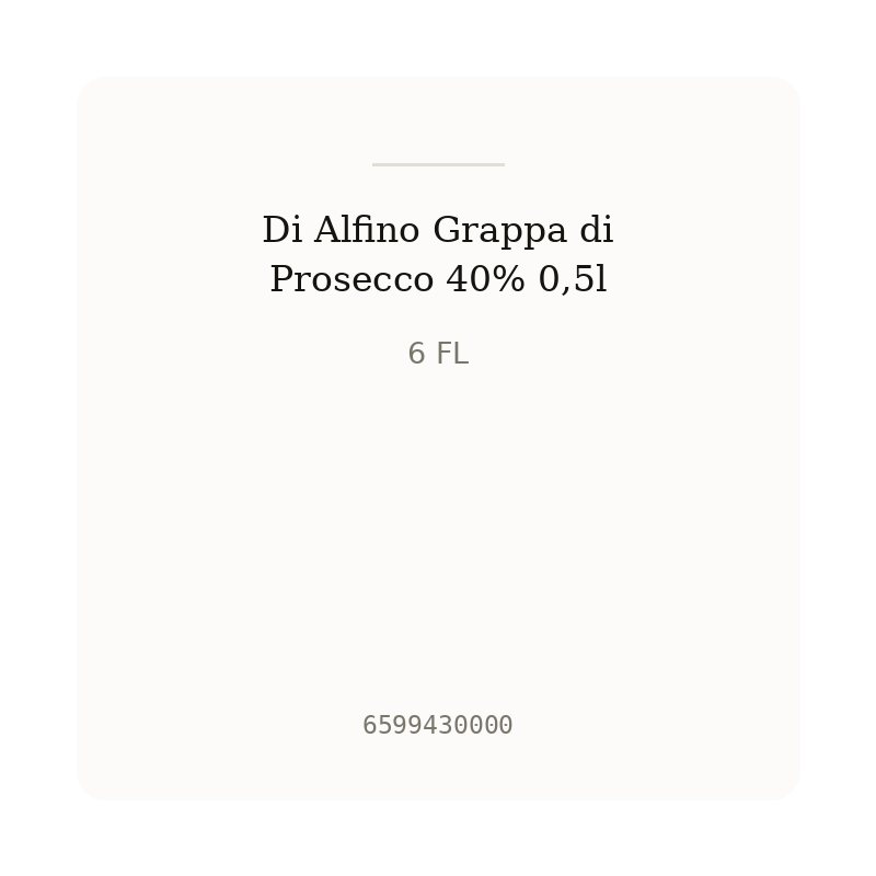Di Alfino Grappa di Prosecco 40% 0,5l