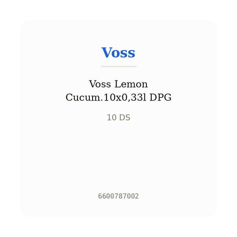Voss Lemon Cucum.10x0,33l DPG