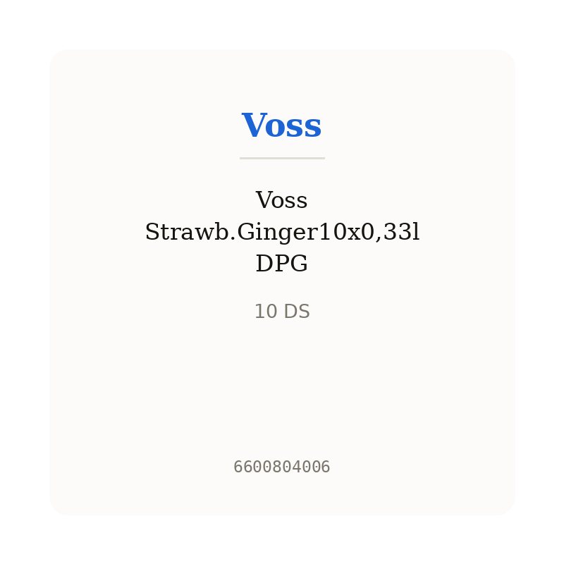 Voss Strawb.Ginger10x0,33l DPG