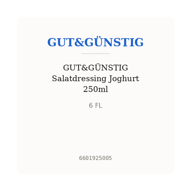 GUT&GÜNSTIG Salatdressing Joghurt 250ml