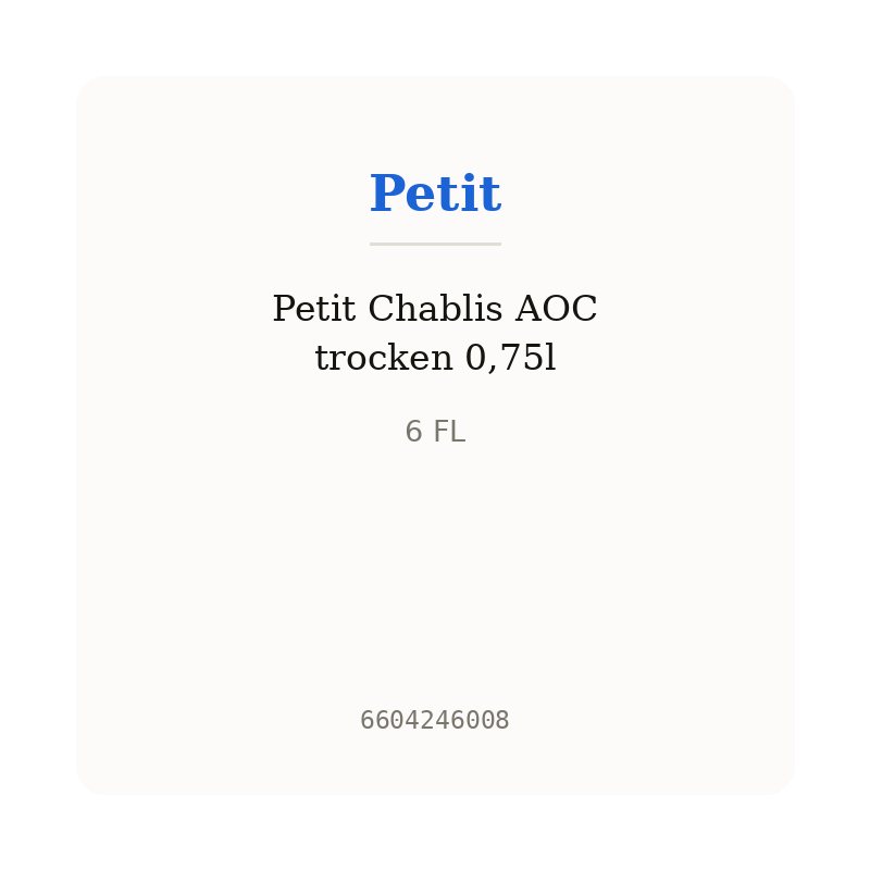 Petit Chablis AOC trocken 0,75l