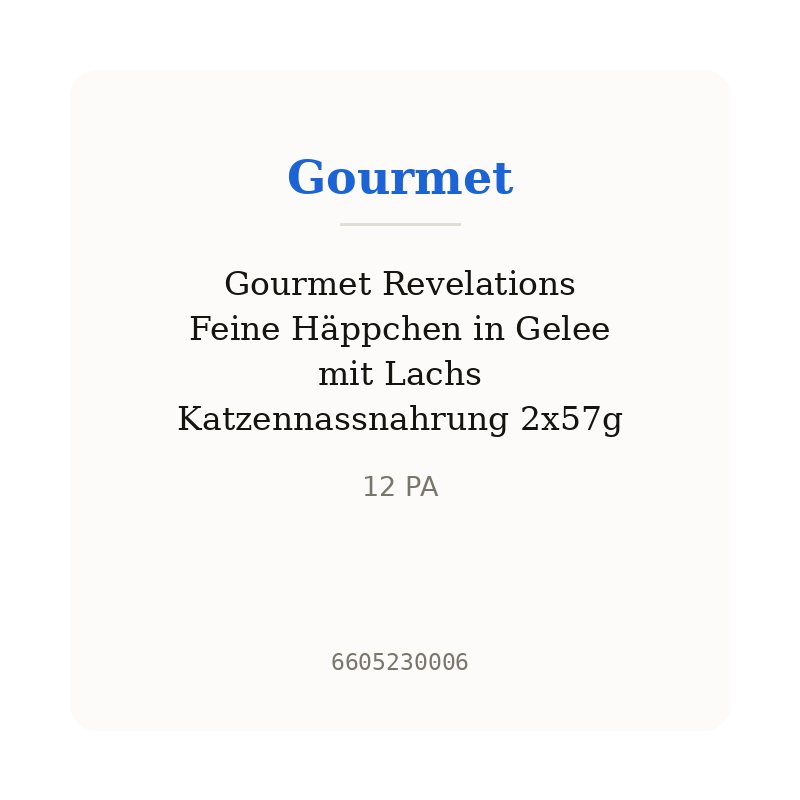 Gourmet Revelations Feine Häppchen in Gelee mit Lachs Katzennassnahrung 2x57g