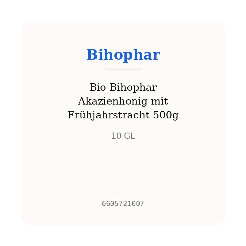 Bio Bihophar Akazienhonig mit Frühjahrstracht 500g