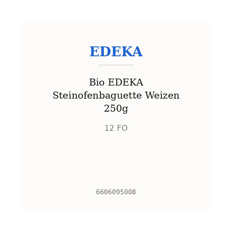 Bio EDEKA Steinofenbaguette Weizen 250g