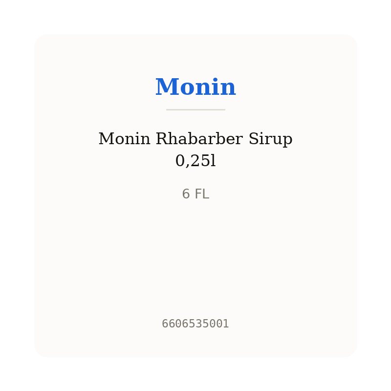 Monin Rhabarber Sirup 0,25l