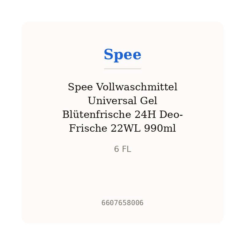 Spee Vollwaschmittel Universal Gel Blütenfrische 24H Deo-Frische 22WL 990ml