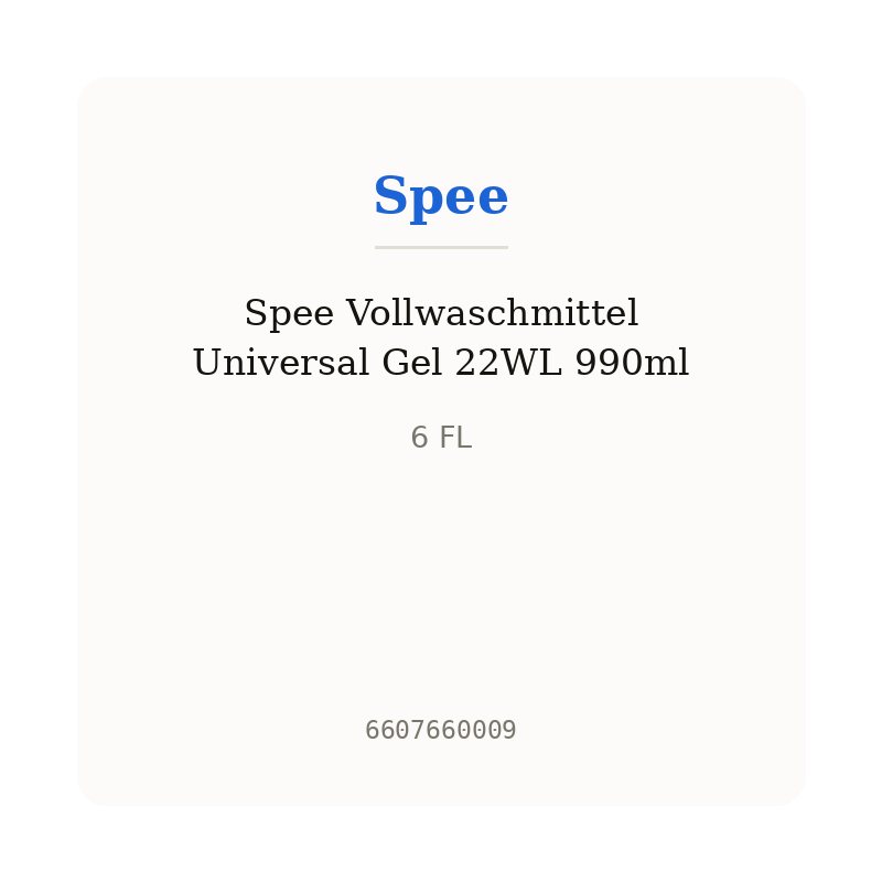Spee Vollwaschmittel Universal Gel 22WL 990ml