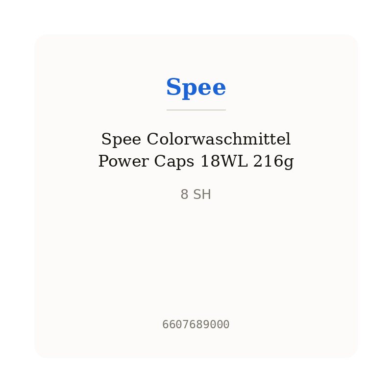 Spee Colorwaschmittel Power Caps 18WL 216g