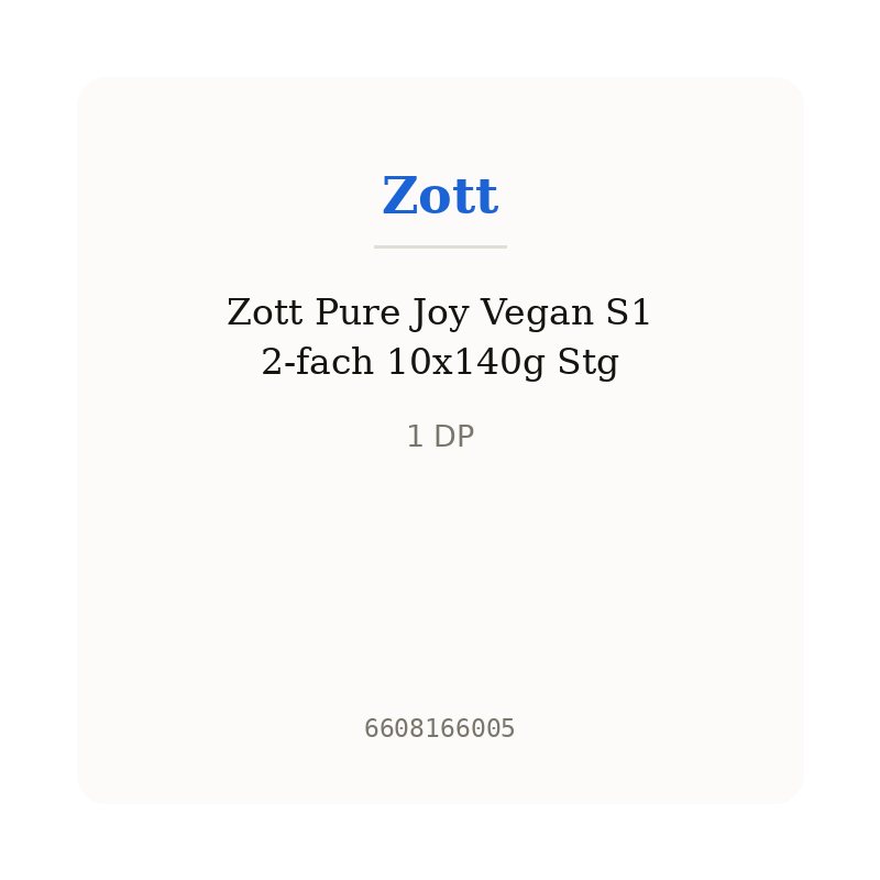Zott Pure Joy Vegan S1 2-fach 10x140g Stg