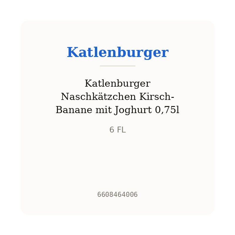 Katlenburger Naschkätzchen Kirsch-Banane mit Joghurt 0,75l
