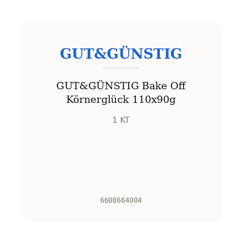 GUT&GÜNSTIG Bake Off Körnerglück 110x90g