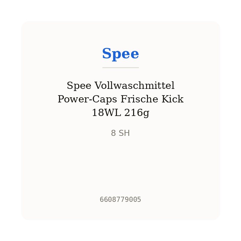 Spee Vollwaschmittel Power-Caps Frische Kick 18WL 216g