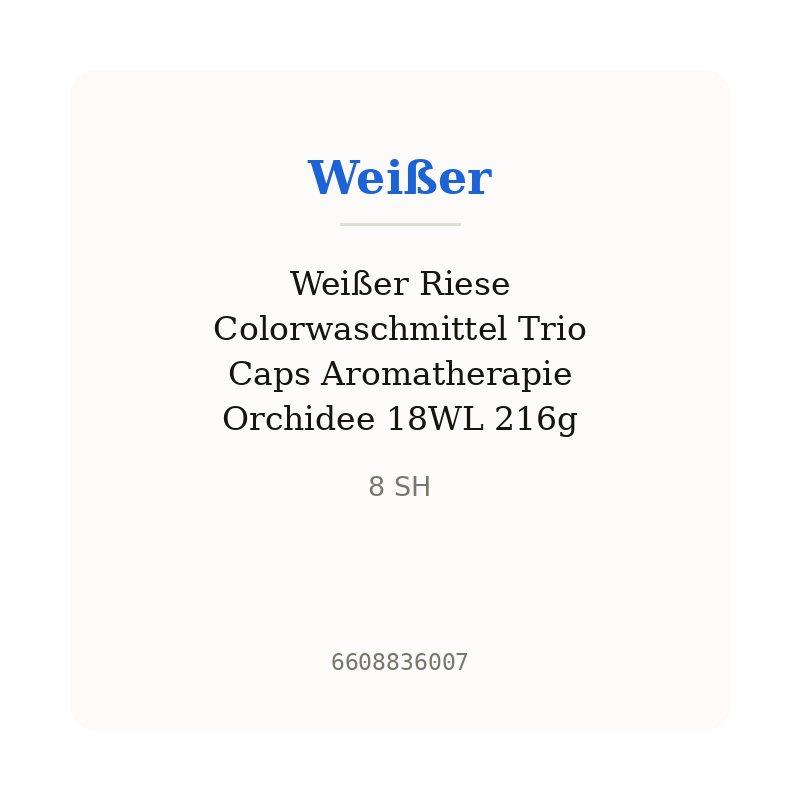 Weißer Riese Colorwaschmittel Trio Caps Aromatherapie Orchidee 18WL 216g