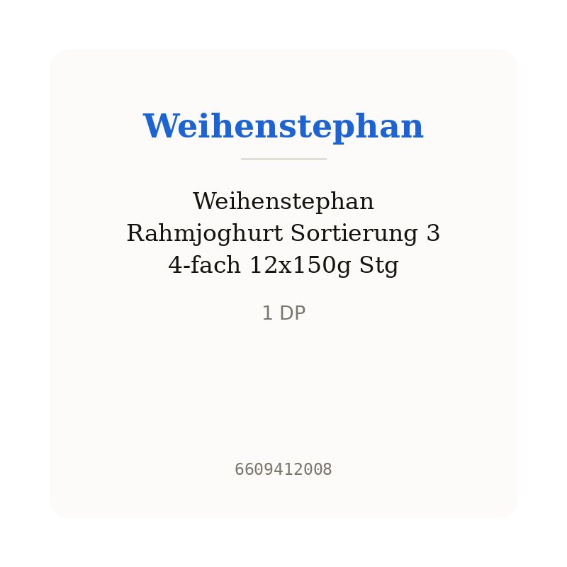 Weihenstephan Rahmjoghurt Sortierung 3 4-fach 12x150g Stg