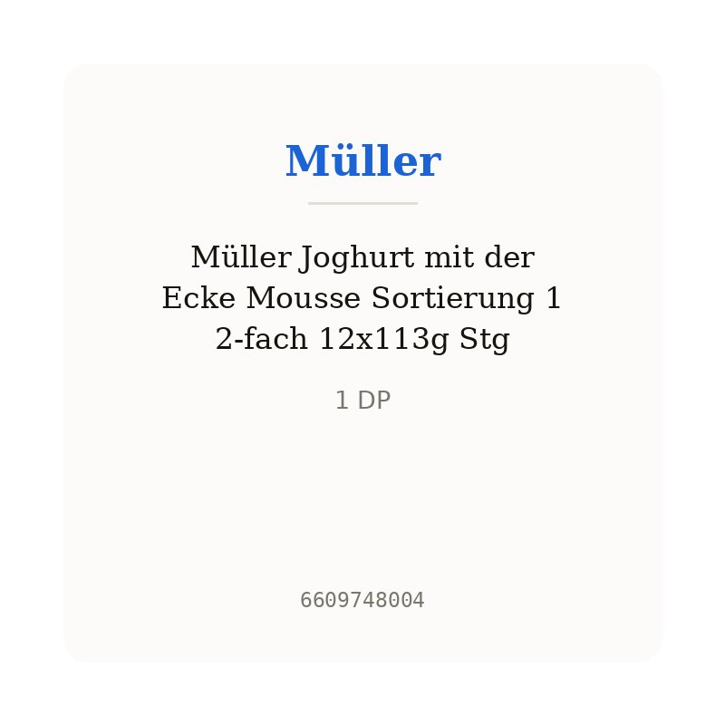 Müller Joghurt mit der Ecke Mousse Sortierung 1 2-fach 12x113g Stg