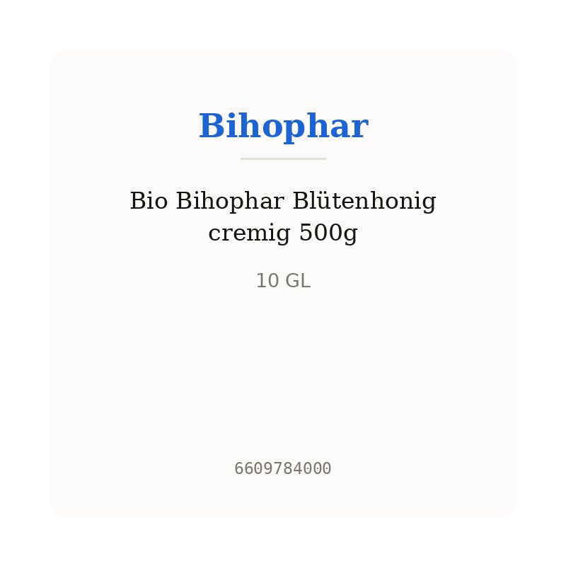 Bio Bihophar Blütenhonig cremig 500g