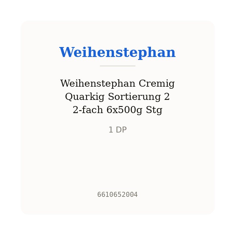 Weihenstephan Cremig Quarkig Sortierung 2 2-fach 6x500g Stg