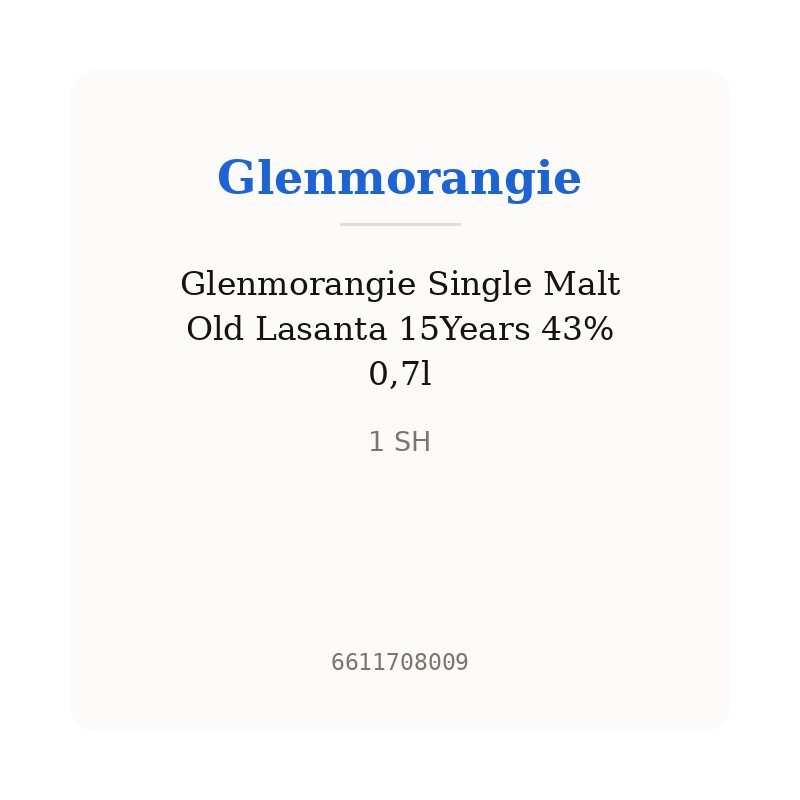 Glenmorangie Single Malt Old Lasanta 15Years 43% 0,7l