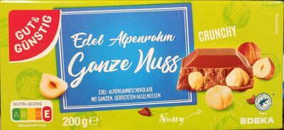 GUT&GÜNSTIG Alpenrahm Ganze Nuss Schokolade 200g