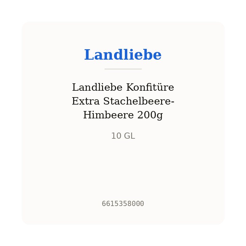 Landliebe Konfitüre Extra Stachelbeere-Himbeere 200g