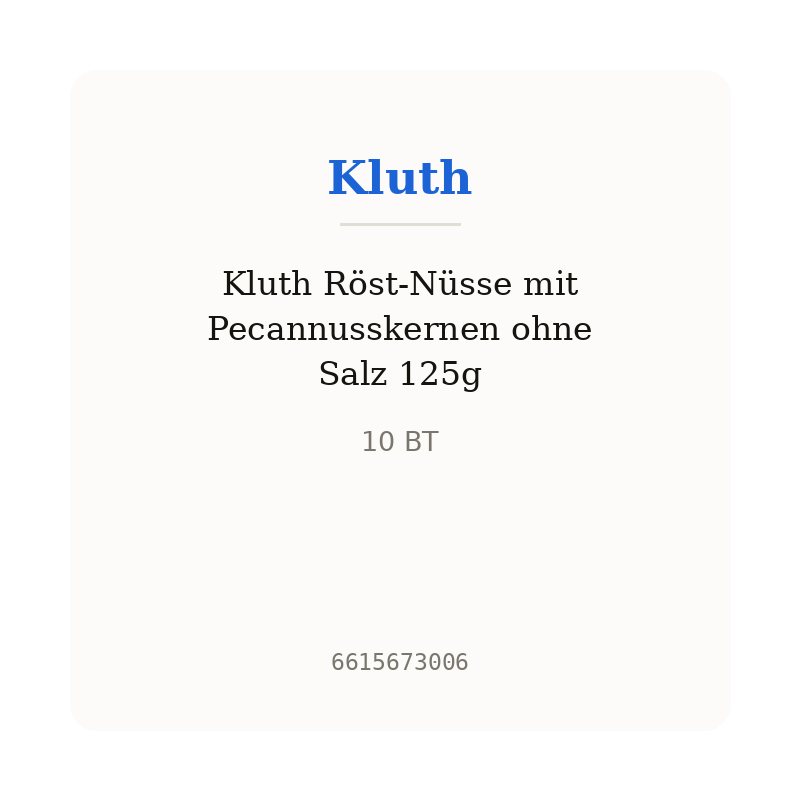 Kluth Röst-Nüsse mit Pecannusskernen ohne Salz 125g