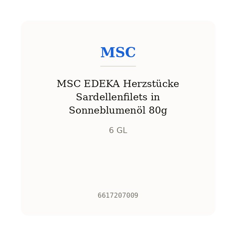MSC EDEKA Herzstücke Sardellenfilets in Sonneblumenöl 80g