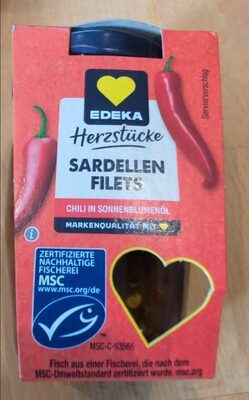 MSC EDEKA Herzstücke Sardellenfilets in Sonneblumenöl mit Chili 80g