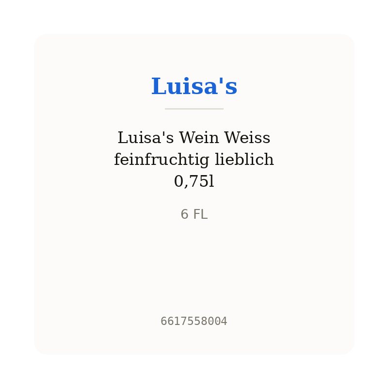 Luisa's Wein Weiss feinfruchtig lieblich 0,75l