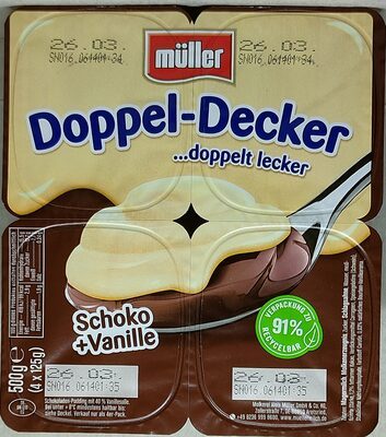 Müller Doppeldecker Schoko&Vanillasosse 4x125g
