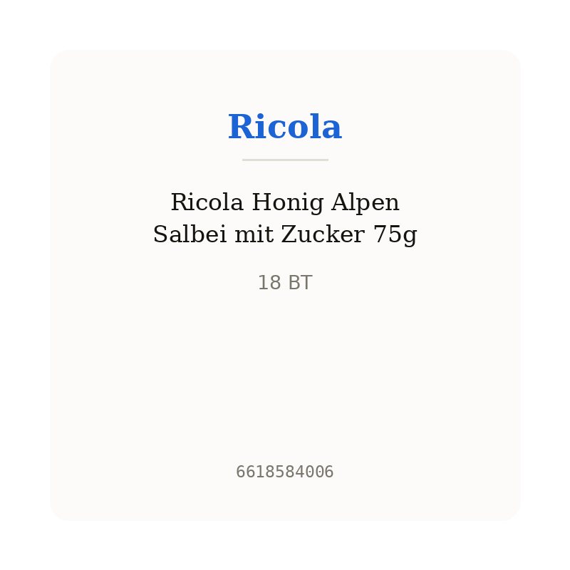 Ricola Honig Alpen Salbei mit Zucker 75g