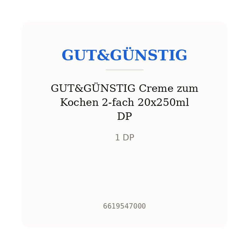 GUT&GÜNSTIG Creme zum Kochen 2-fach 20x250ml DP