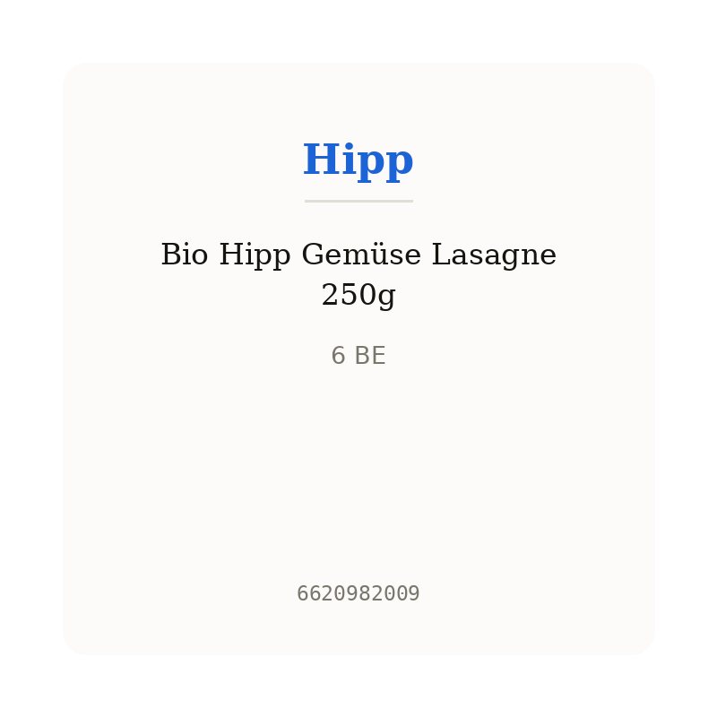 Bio Hipp Gemüse Lasagne 250g