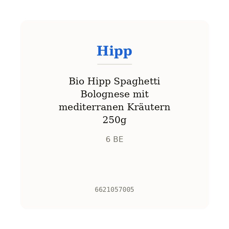 Bio Hipp Spaghetti Bolognese mit mediterranen Kräutern 250g