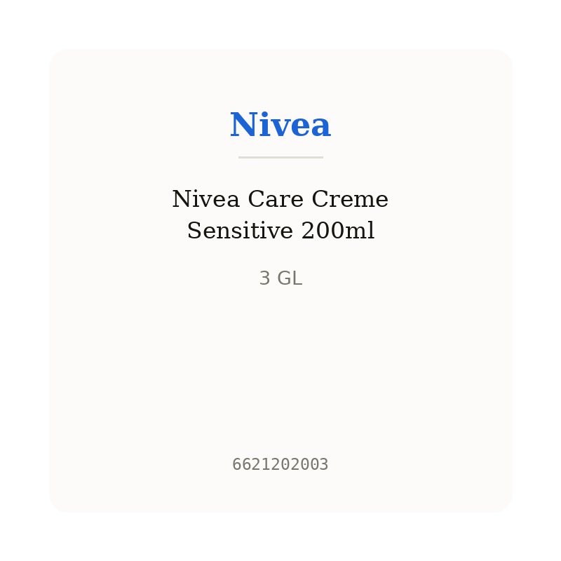 Nivea Care Creme Sensitive 200ml