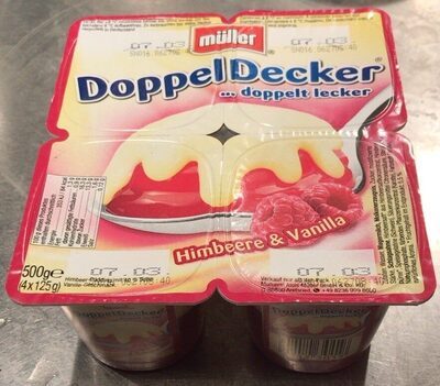 Müller Doppeldecker Himbeer & Vanillasosse 4x125g