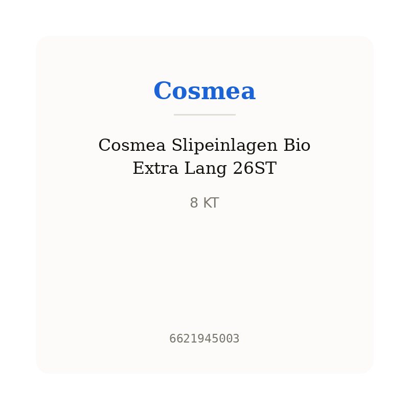 Cosmea Slipeinlagen Bio Extra Lang 26ST