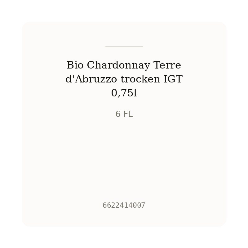 Bio Chardonnay Terre d'Abruzzo trocken IGT 0,75l