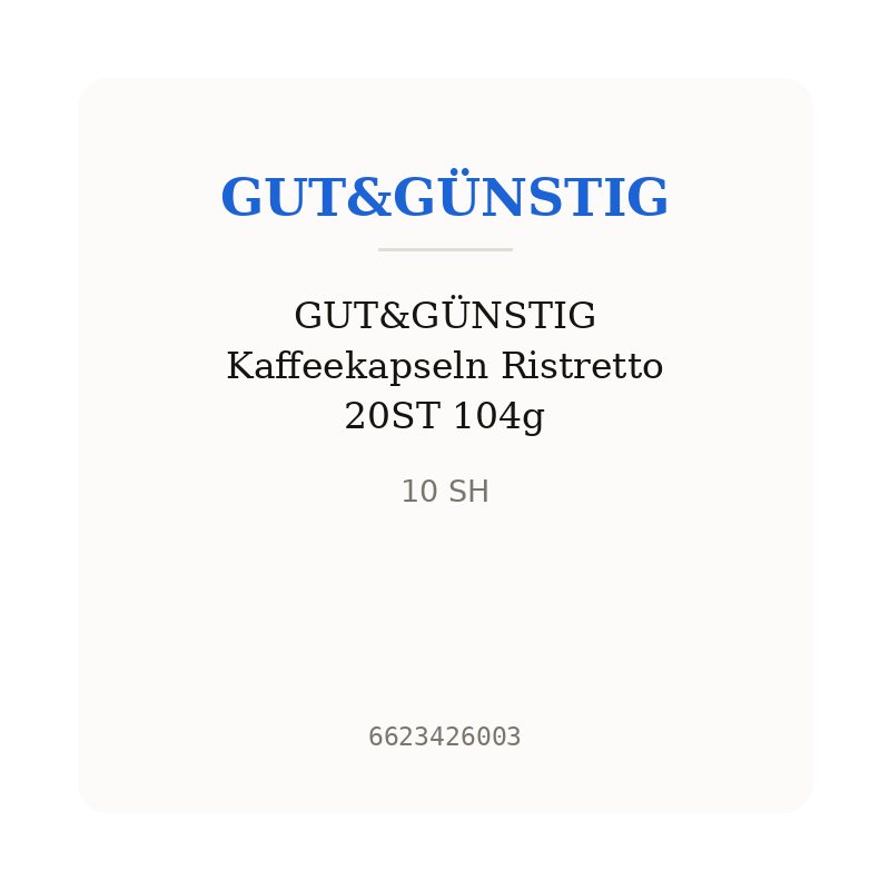 GUT&GÜNSTIG Kaffeekapseln Ristretto 20ST 104g