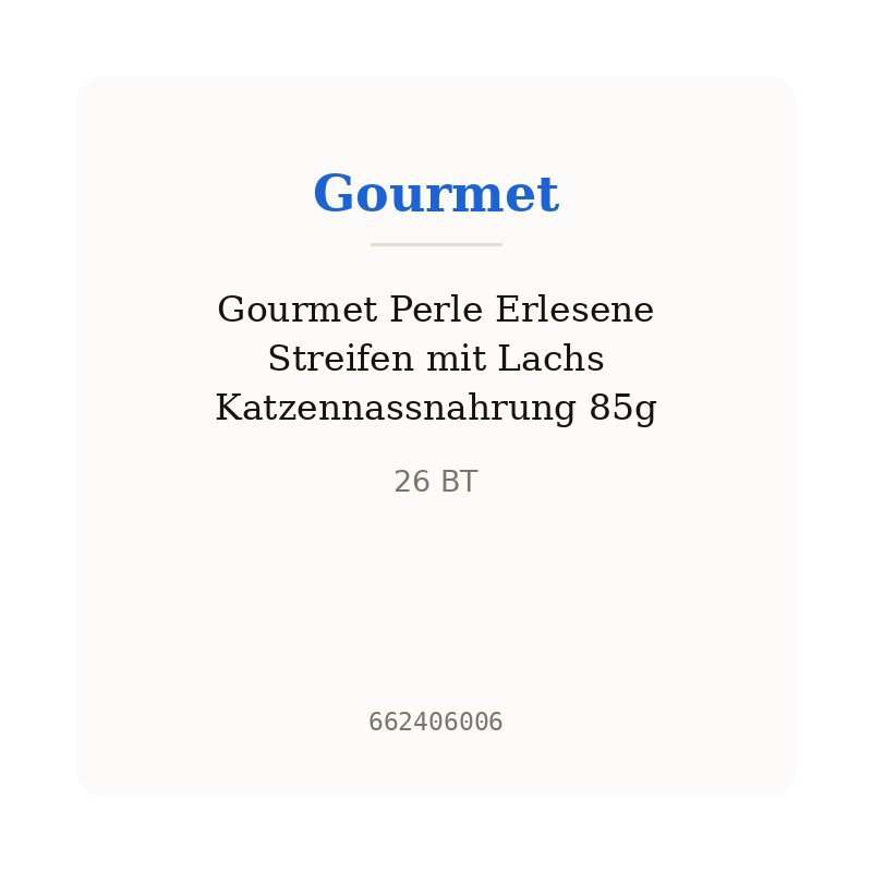 Gourmet Perle Erlesene Streifen mit Lachs Katzennassnahrung 85g