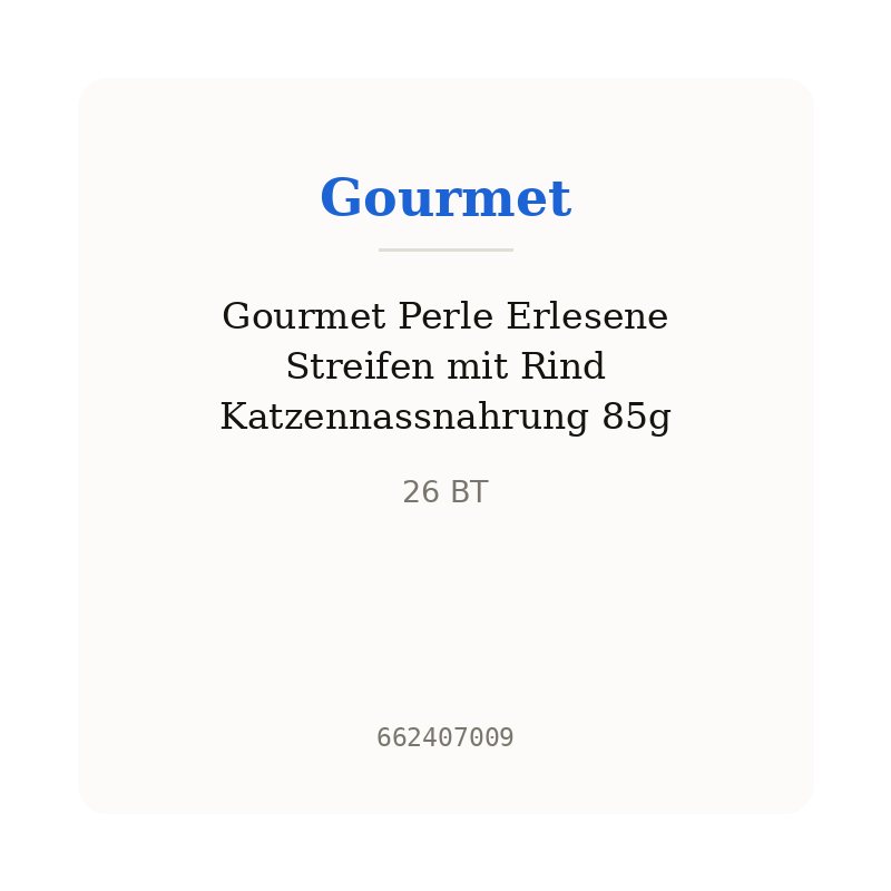 Gourmet Perle Erlesene Streifen mit Rind Katzennassnahrung 85g