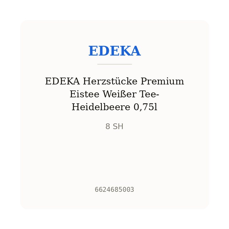 EDEKA Herzstücke Premium Eistee Weißer Tee-Heidelbeere 0,75l