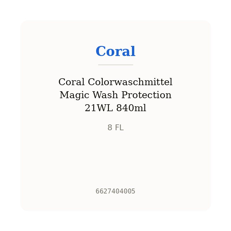 Coral Colorwaschmittel Magic Wash Protection 21WL 840ml